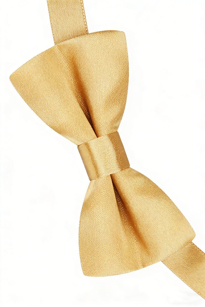 Boys Gold Satin Bow Tie