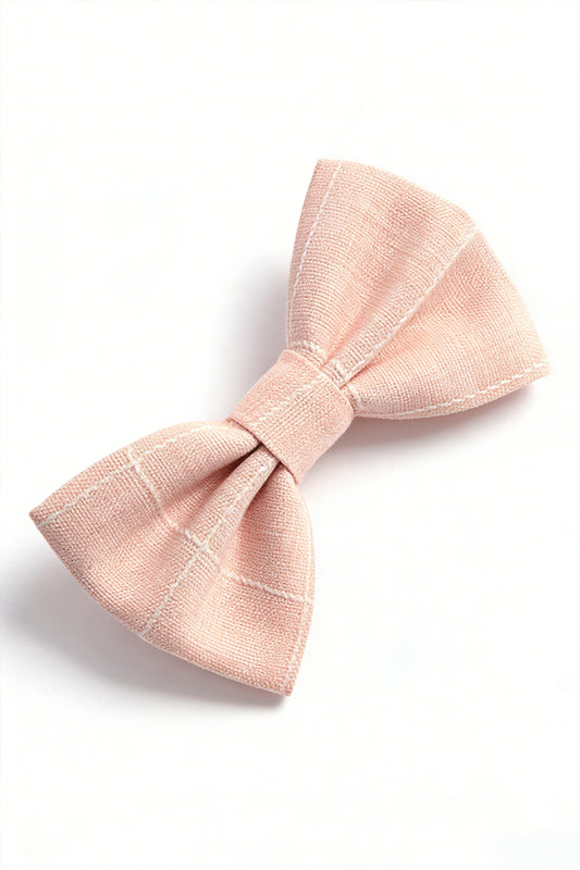 Boys Blush Pink Checkered Bow Tie