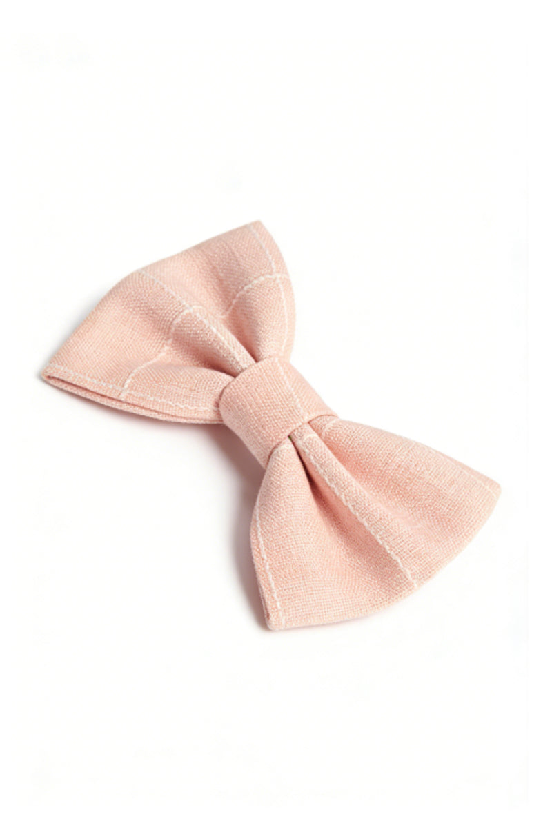 Boys Blush Pink Checkered Bow Tie