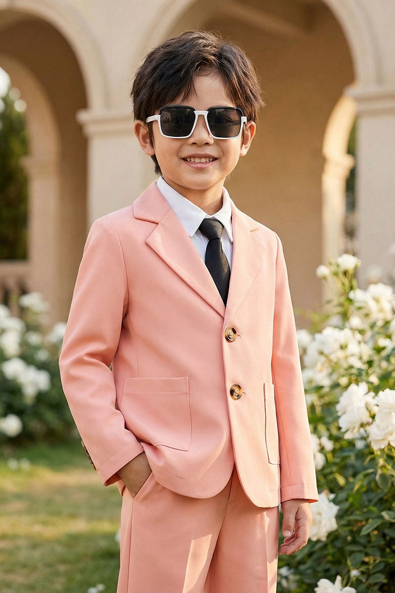 Boys Peach 2-Piece Suit for Romantic Garden Weddings