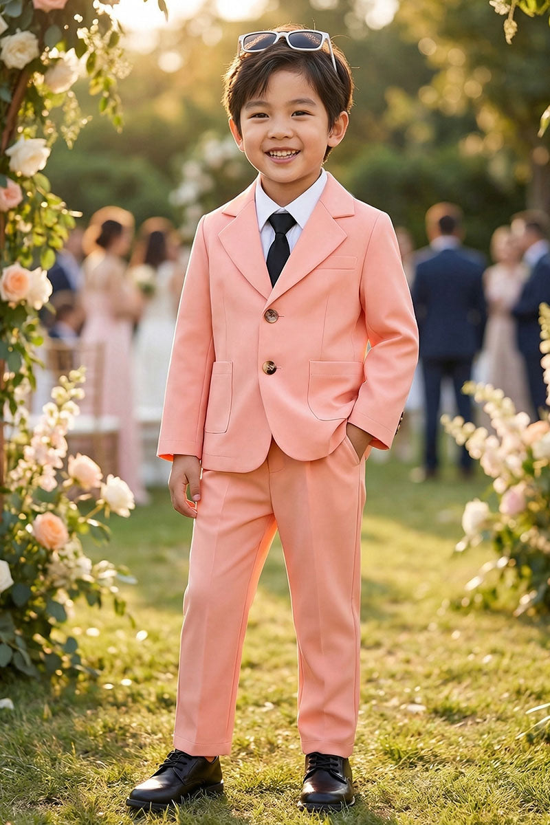 Boys Peach 2-Piece Suit for Romantic Garden Weddings