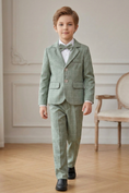 Load image into Gallery viewer, Matcha Green Checkered Single Breasted Suit 2-piece set

