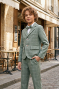 Load image into Gallery viewer, Matcha Green Checkered Single Breasted Suit 2-piece set
