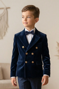 Bild in Galerie-Betrachter laden, Deep Blue Velvet Double Row Suit
