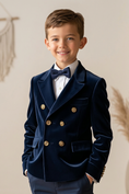 Bild in Galerie-Betrachter laden, Deep Blue Velvet Double Row Suit
