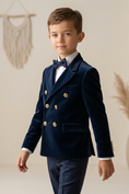 Bild in Galerie-Betrachter laden, Deep Blue Velvet Double Row Suit
