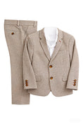 Load image into Gallery viewer, Boys Brown And White Houndstooth Single-breasted 2-piece Suits
