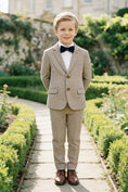 Load image into Gallery viewer, Boys Brown And White Houndstooth Single-breasted 2-piece Suits
