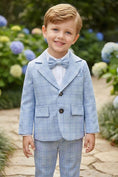 Bild in Galerie-Betrachter laden, Boys Light Blue Windowpane Check 2-Piece Suit
