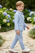 Bild in Galerie-Betrachter laden, Boys Light Blue Windowpane Check 2-Piece Suit
