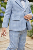 Bild in Galerie-Betrachter laden, Boys Light Blue Windowpane Check 2-Piece Suit
