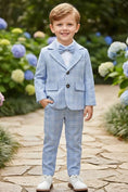 Bild in Galerie-Betrachter laden, Boys Light Blue Windowpane Check 2-Piece Suit
