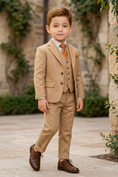 Load image into Gallery viewer, Oatmeal-Colored Single-Breasted 3-Piece Suit
