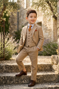 Load image into Gallery viewer, Oatmeal-Colored Single-Breasted 3-Piece Suit
