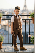Load image into Gallery viewer, Brown Plaid 2-Piece Set
