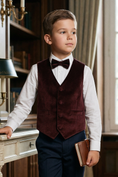 Bild in Galerie-Betrachter laden, Burgundy Velvet Vest
