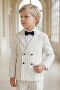 Load image into Gallery viewer, Boys Ivory Pinstripe Double-Breasted 2-Piece Suit
