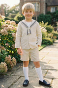 Cargar la imagen en la vista de la galería, Boys Oatmeal Linen Blend 2-piece Set
