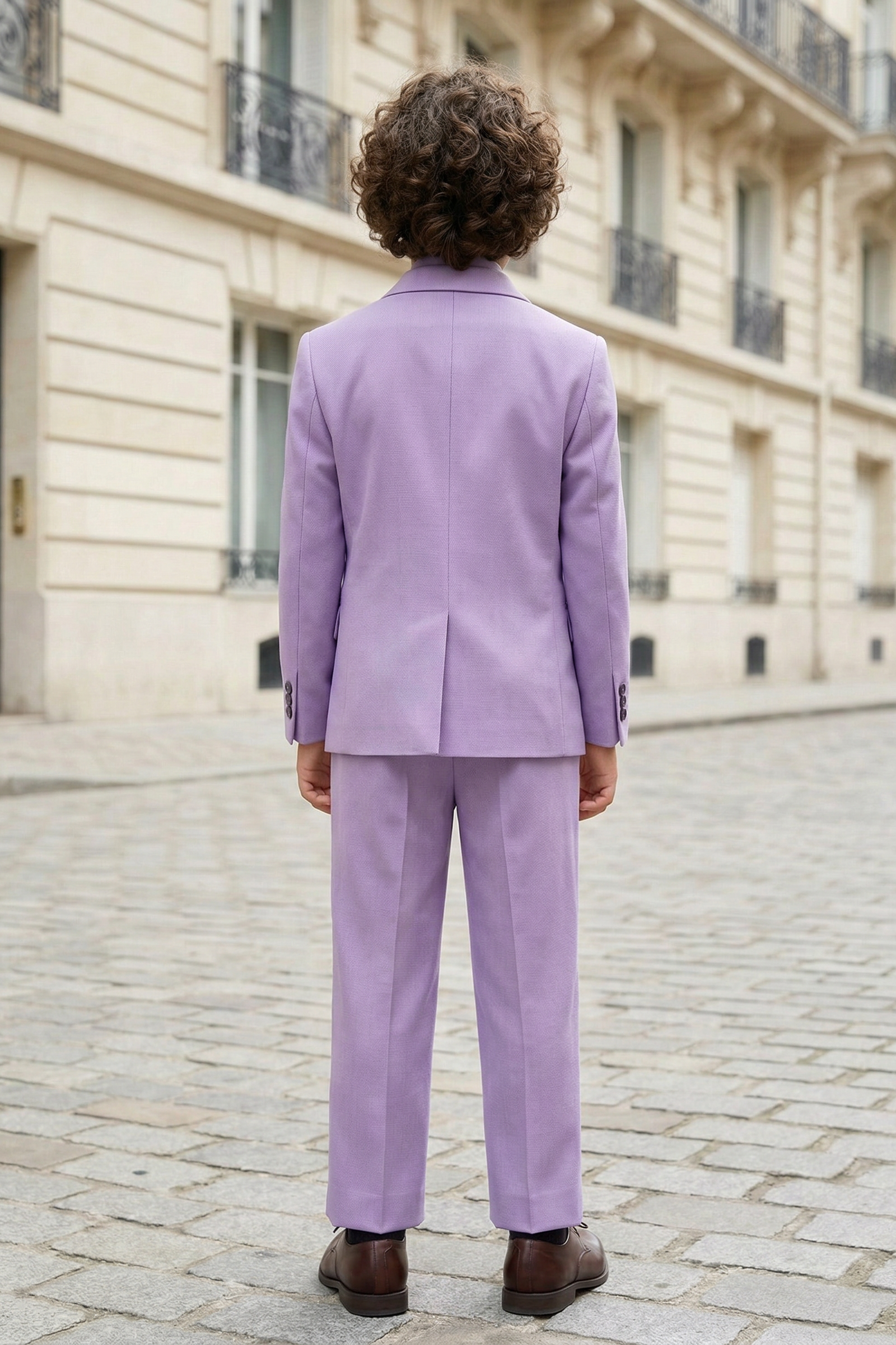 Light Purple Double-Breasted 3-Piece Suit