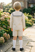 Cargar la imagen en la vista de la galería, Boys Oatmeal Linen Blend 2-piece Set
