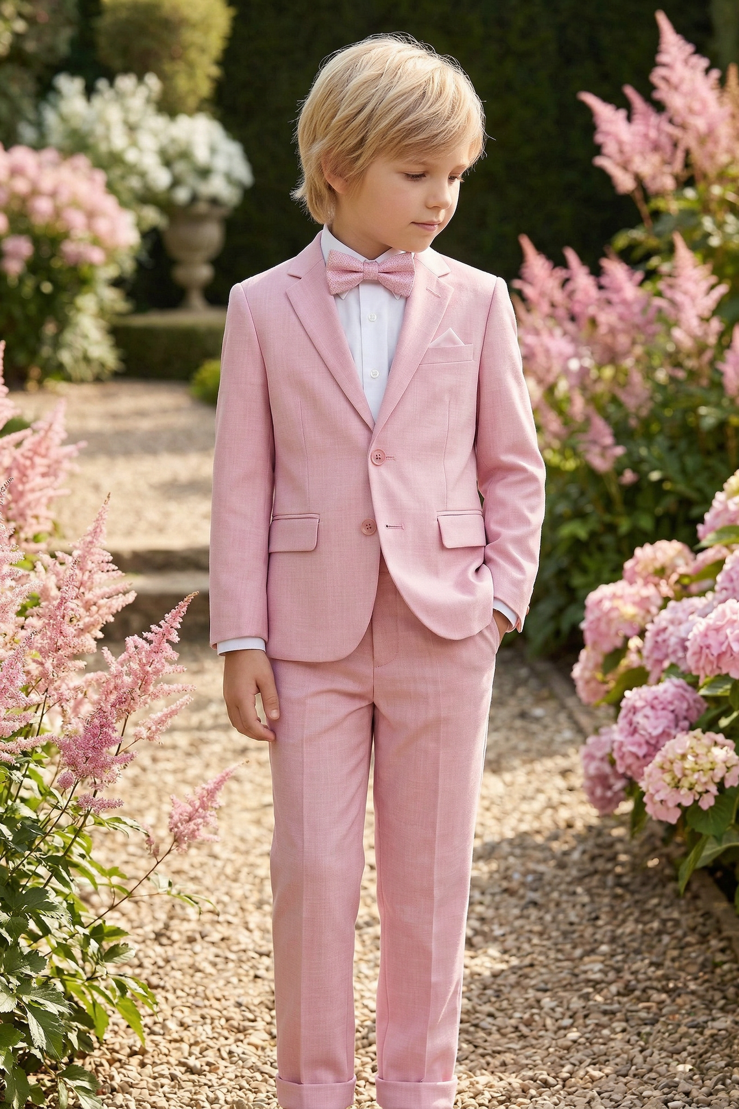 Pink Single-Breasted 2-Piece Suit