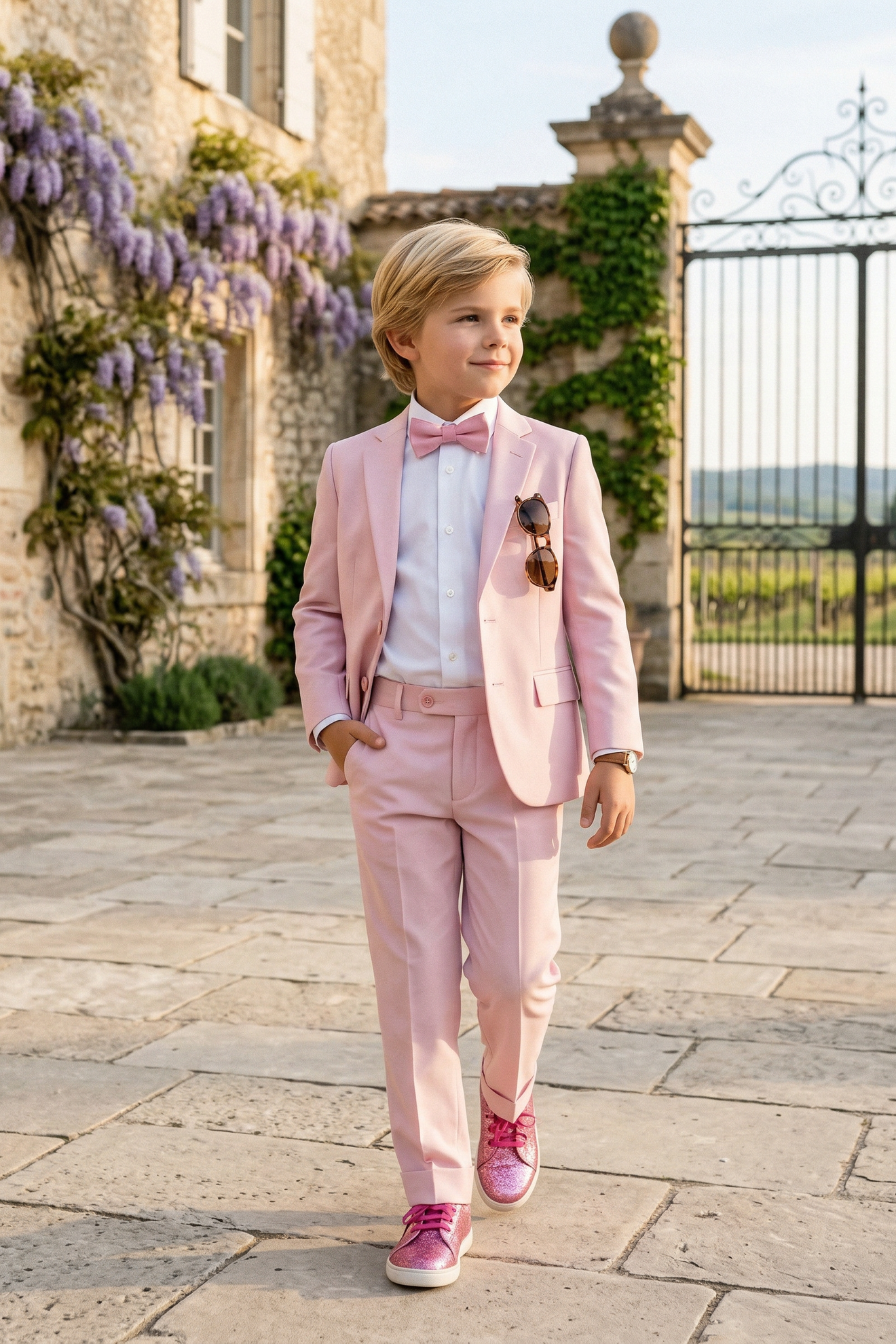 Pink Single-Breasted 2-Piece Suit