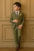 Load image into Gallery viewer, Army Green Single-Breasted 3-Piece Suit
