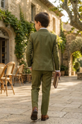 Load image into Gallery viewer, Army Green Single-Breasted 3-Piece Suit
