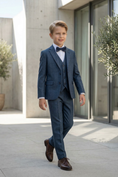 Load image into Gallery viewer, Navy Blue Single-Breasted 3-Piece Suit
