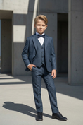 Load image into Gallery viewer, Navy Blue Single-Breasted 3-Piece Suit
