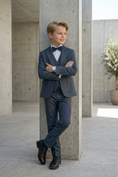 Load image into Gallery viewer, Navy Blue Single-Breasted 3-Piece Suit

