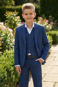 Load image into Gallery viewer, Boys Navy Blue 3-piece Suit
