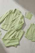 Load image into Gallery viewer, Boys Sage Green Linen-Blend 3-piece Suit
