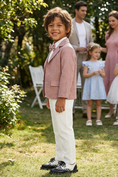 Bild in Galerie-Betrachter laden, Boys Dusty Pink Linen-Blend 2-piece Suit
