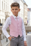Load image into Gallery viewer, Pink V-neck Single-Breasted Vest
