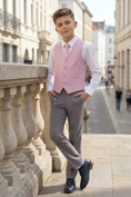Load image into Gallery viewer, Pink V-neck Single-Breasted Vest
