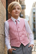 Load image into Gallery viewer, Pink Satin Striped Vest

