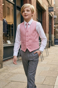 Load image into Gallery viewer, Pink Satin Striped Vest
