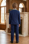 Load image into Gallery viewer, Dark Blue Patchwork Plaid 2-Piece Suit
