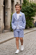 Load image into Gallery viewer, Light Blue Single-Breasted 2-Piece Suit
