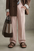 Load image into Gallery viewer, Pink Striped Straight Leg Pants

