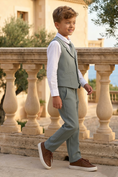 Bild in Galerie-Betrachter laden, Boys Sage Green Vest & Trousers Set
