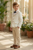 Load image into Gallery viewer, Boys Ivory & Beige 2-piece Suit

