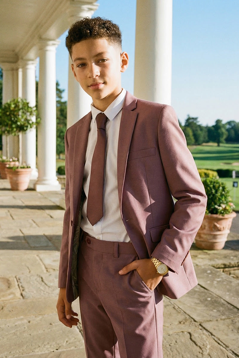 Boys Dusty Rose 2-Piece Suit for Garden Weddings