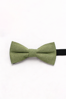 Boys Sage Green Linen Bow Tie for Weddings