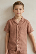 Load image into Gallery viewer, Light Reddish-Brown Shirt 2-Piece Set
