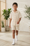 Cargar la imagen en la vista de la galería, Apricot Striped Shirt 2-Piece Set
