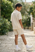 Cargar la imagen en la vista de la galería, Apricot Striped Shirt 2-Piece Set
