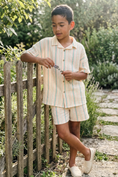 Cargar la imagen en la vista de la galería, Apricot Striped Shirt 2-Piece Set
