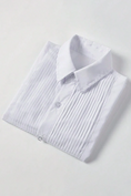 Load image into Gallery viewer, Boys White Pleated Shirt for Weddings & Formal
